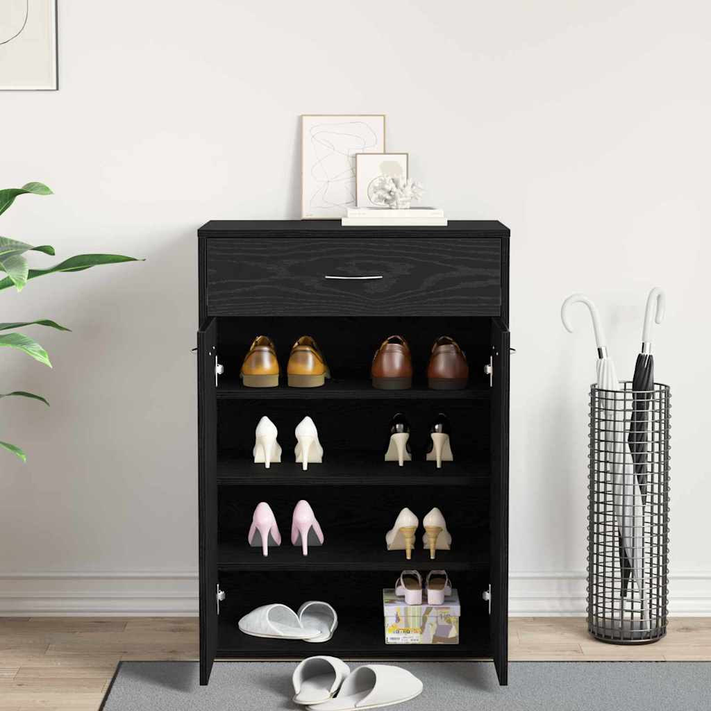 Shoe Cabinet 60x35x84 cm Engineered Wood Black oak
