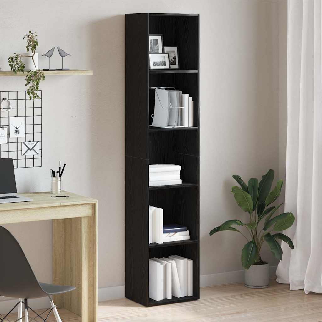 Bookcase 40x30x189 cm Engineered Wood Black oak