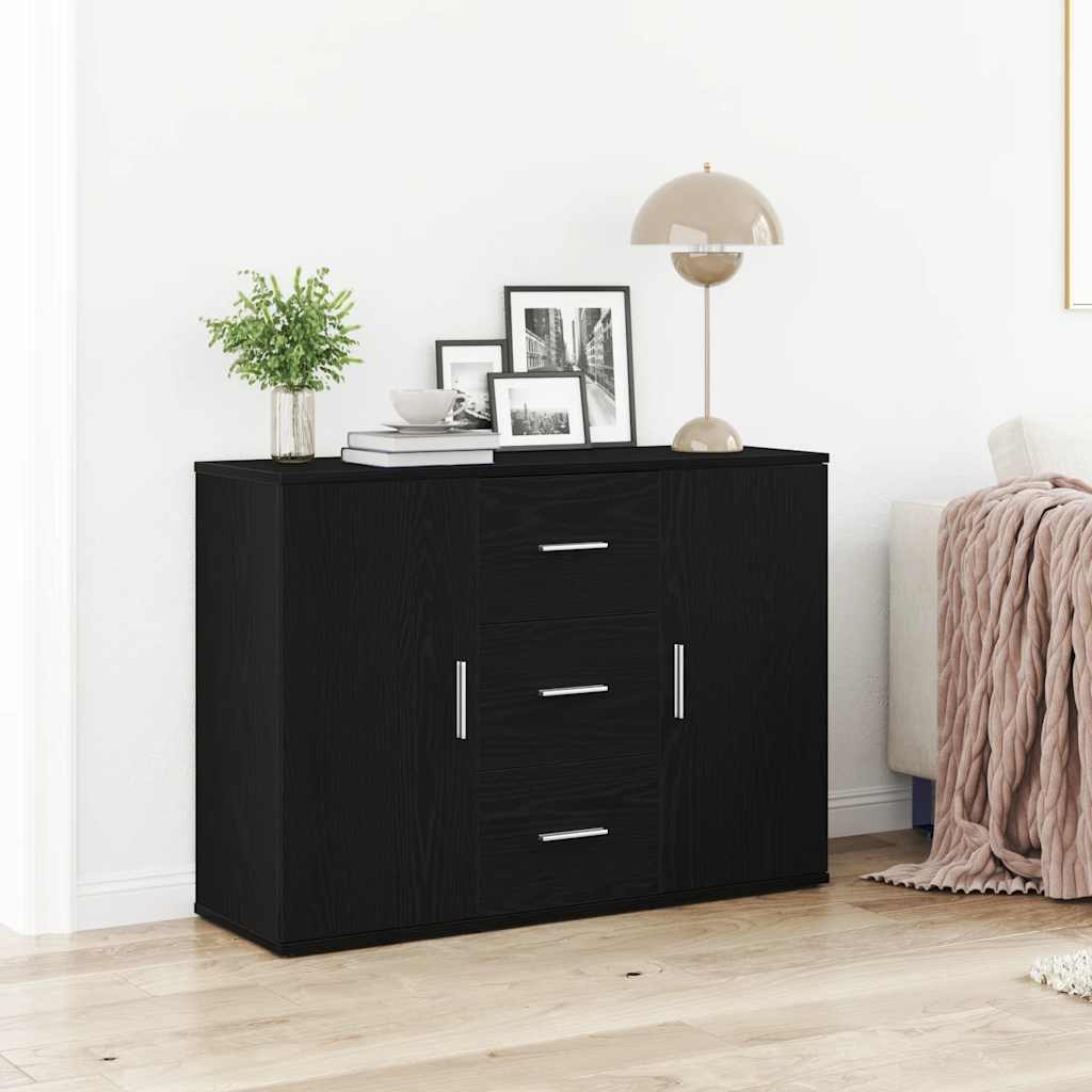 Sideboard 91x29,5x65 cm Engineered Wood Black oak