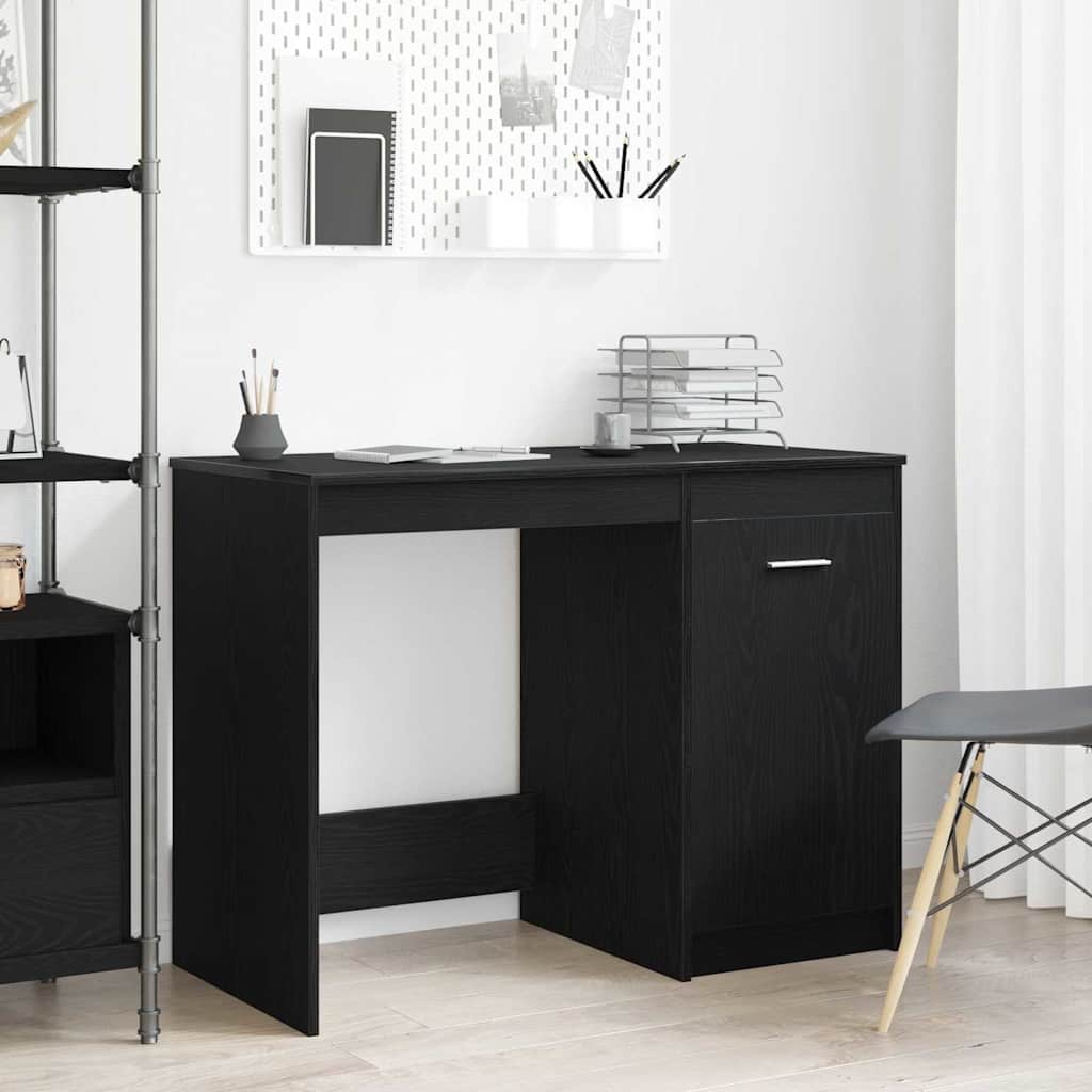 Desk 100x50x76 cm Engineered Wood Black oak