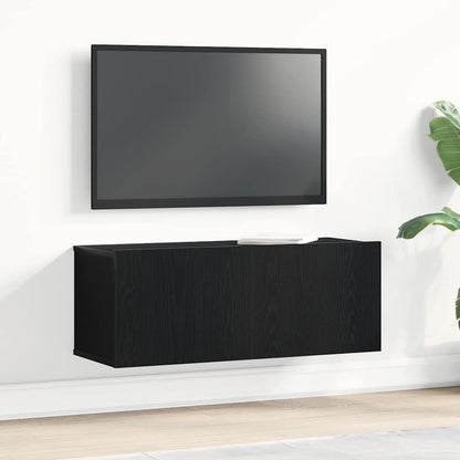 TV Cabinet Set 80x30x30 cm Engineered Wood Black oak 1