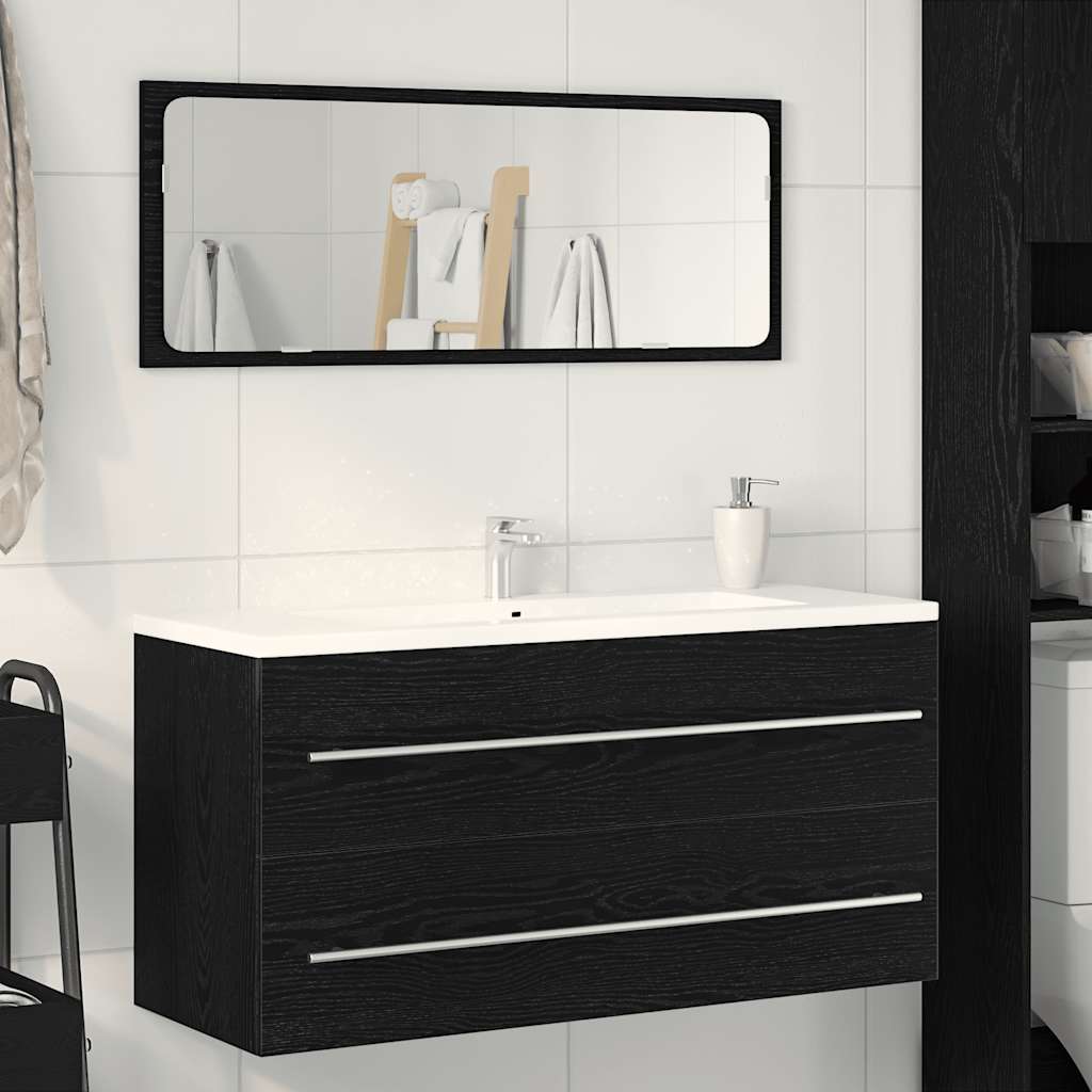 Sink Cabinet 100x38.5x48 cm Engineered Wood Black oak