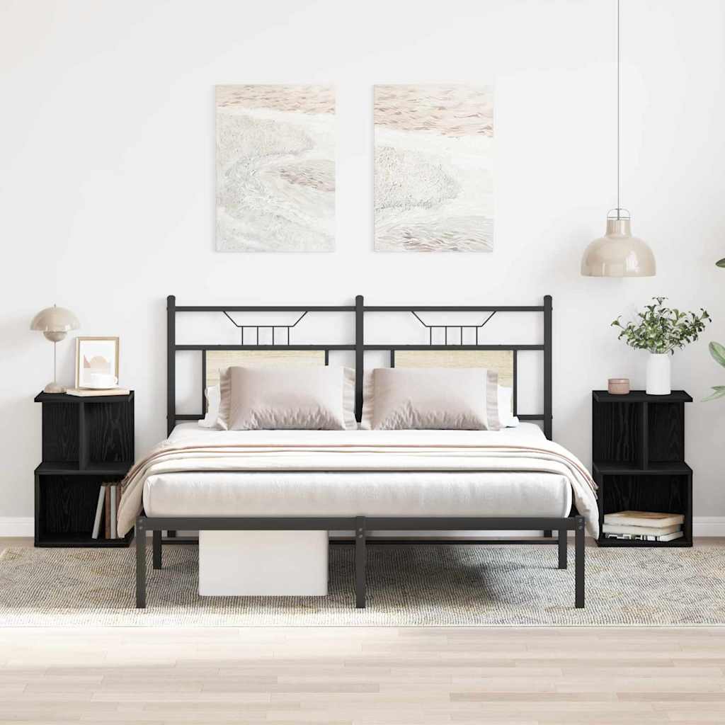 Bedside Cabinets 35x35x55 cm Engineered Wood 2 pcs Black oak