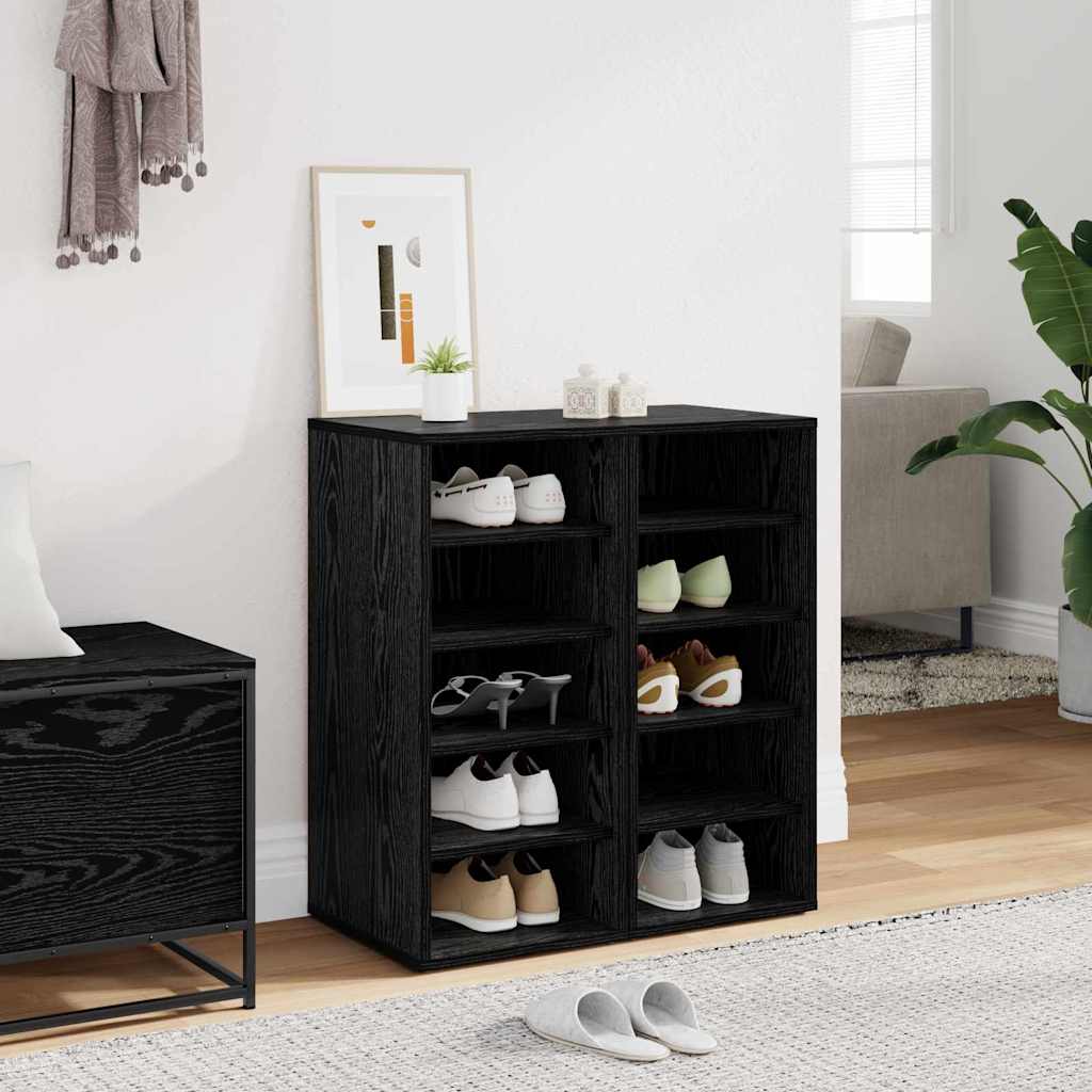 Shoe Cabinet 32x35x70 cm Engineered Wood Black oak 2x shoe cabinet without door