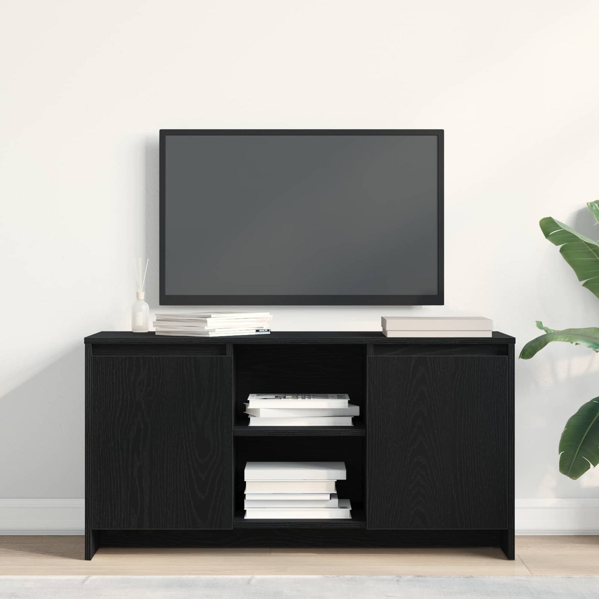 TV Cabinet 102x37,5x52,5 cm Engineered Wood Black oak