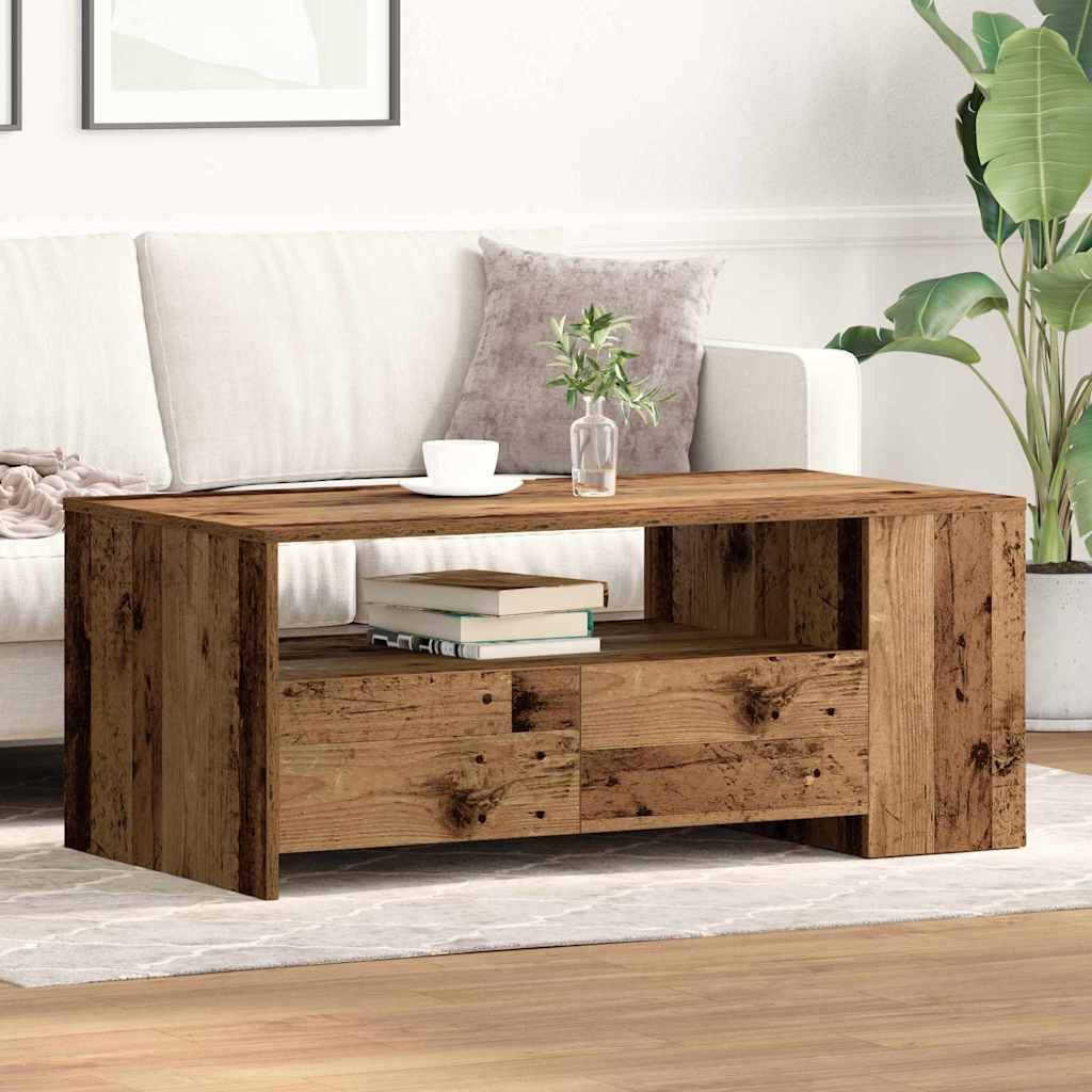 Coffee Table 102x55x42 cm Engineered Wood Old wood