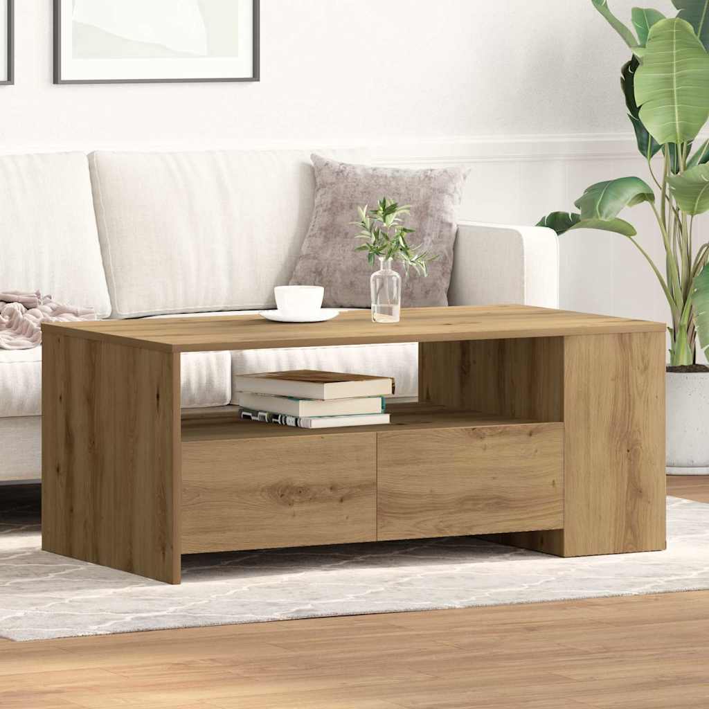Coffee Table 102x55x42 cm Engineered Wood Artisan oak