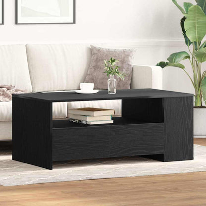 Coffee Table 102x55x42 cm Engineered Wood Black oak