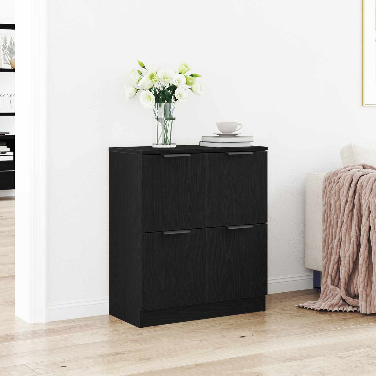 Sideboard 60x30x70 cm Engineered Wood Black oak