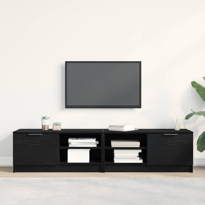 TV Cabinet Set 80x35x36.5 cm Engineered Wood 2 pcs Black oak