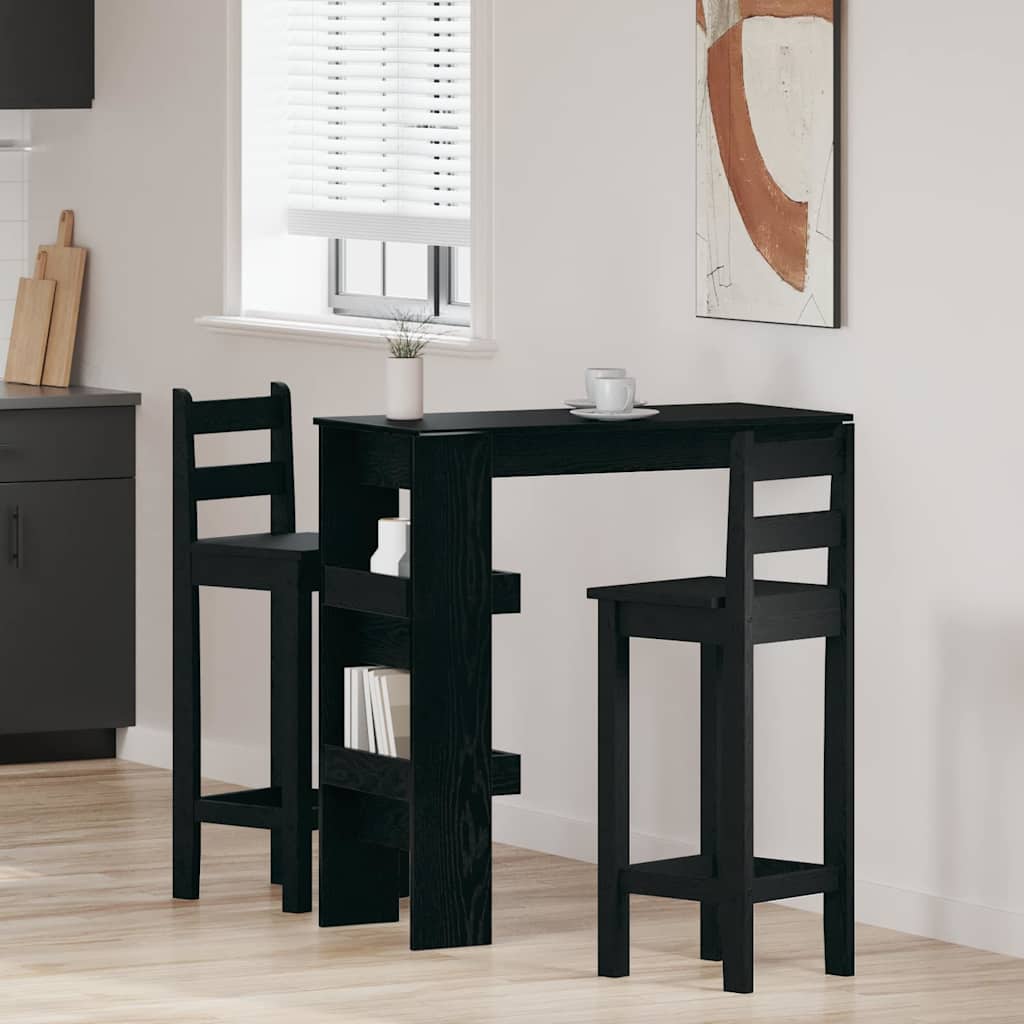 Wall Bar Table 102x45x103,5 cm Engineered Wood Black oak