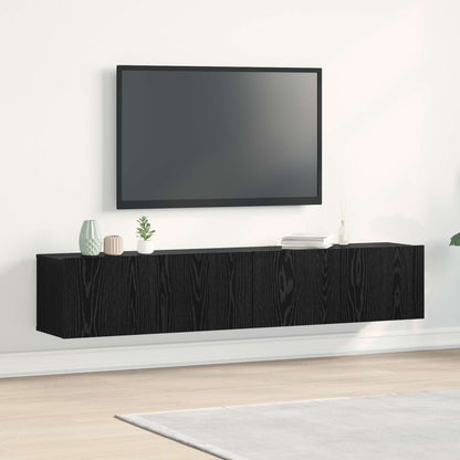 TV Cabinet Set 80x30x30 cm Engineered Wood Black oak 2