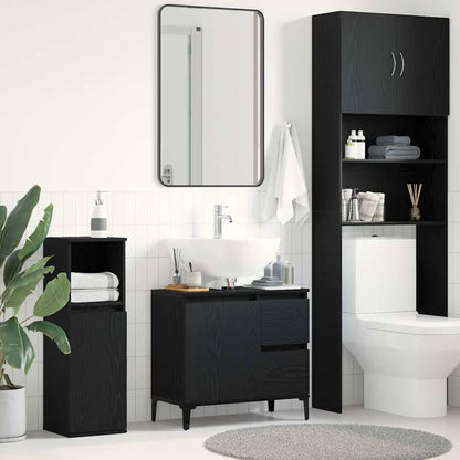 Bathroom Cabinet 65x33x60 cm Engineered Wood Black oak