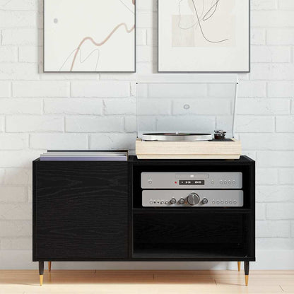 Record Cabinet 85x38x48 cm Engineered Wood Black oak