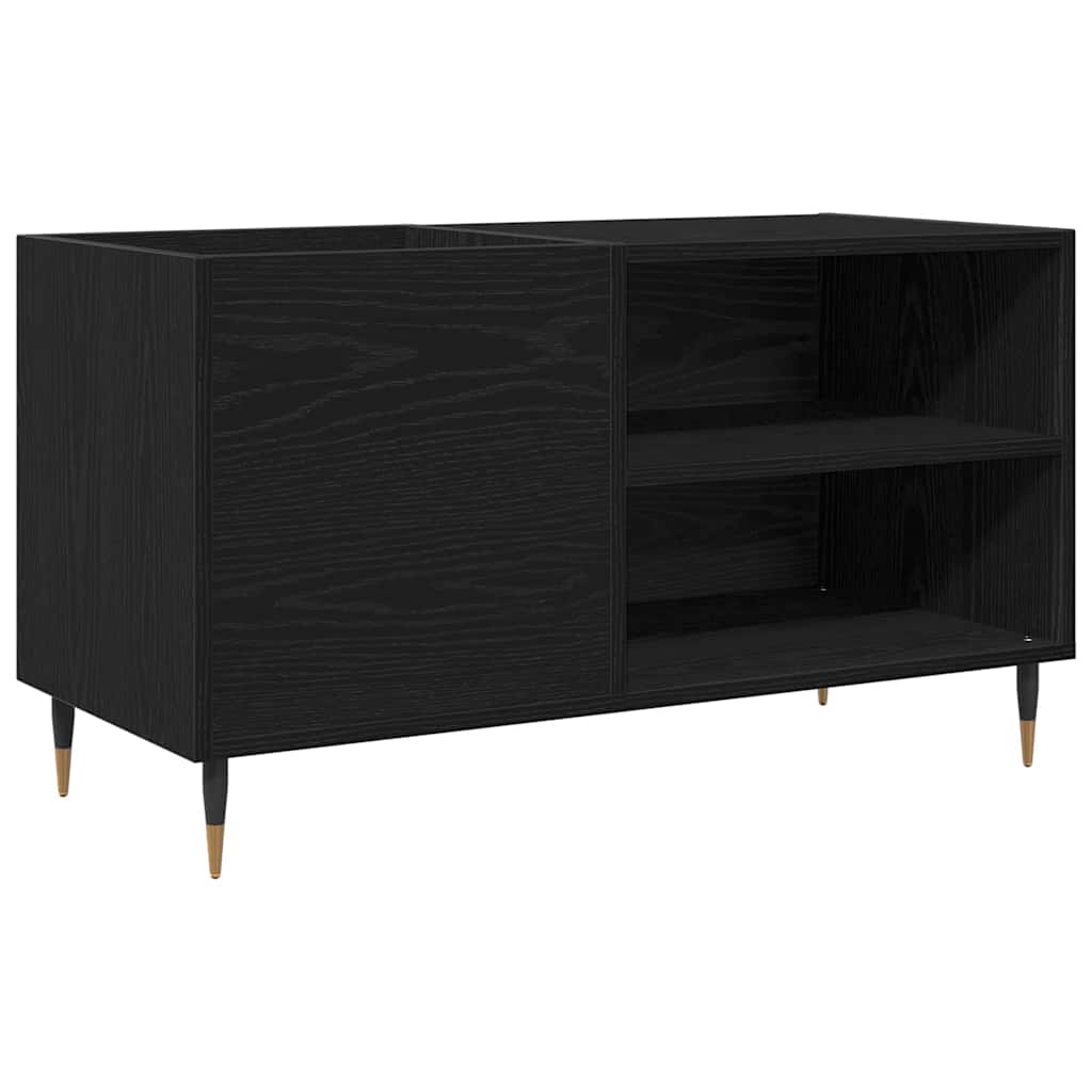 Record Cabinet 85x38x48 cm Engineered Wood Black oak