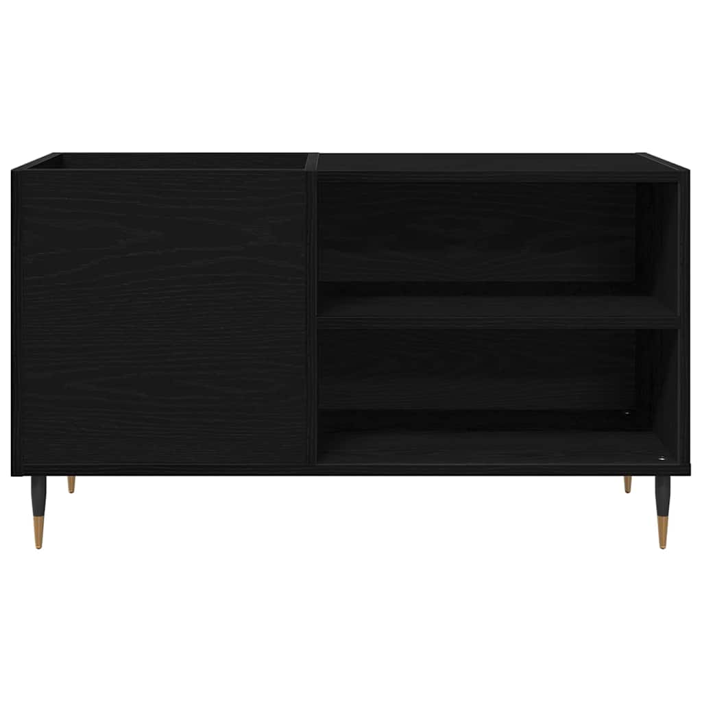 Record Cabinet 85x38x48 cm Engineered Wood Black oak