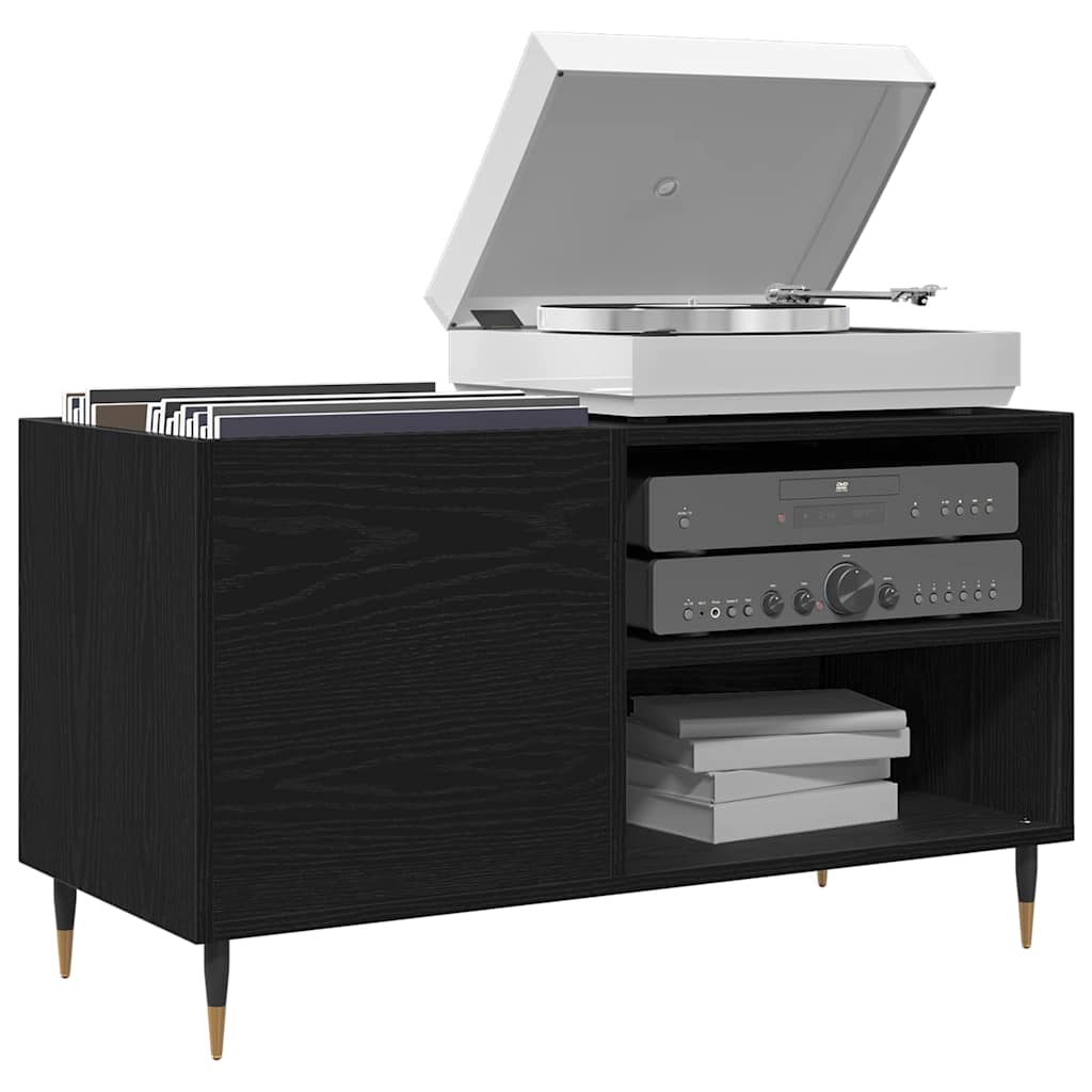 Record Cabinet 85x38x48 cm Engineered Wood Black oak