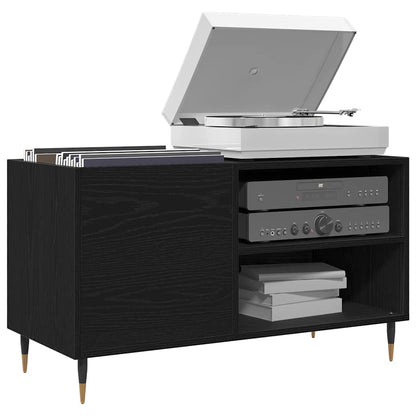 Record Cabinet 85x38x48 cm Engineered Wood Black oak