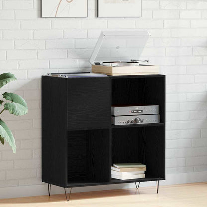 Record Cabinet 84,5x38x89 cm Engineered Wood Black oak