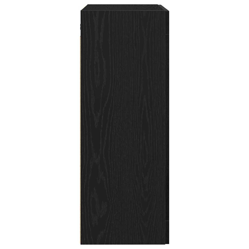 Wall Mounted Cabinet 69,5x34x90 cm Engineered Wood Black oak