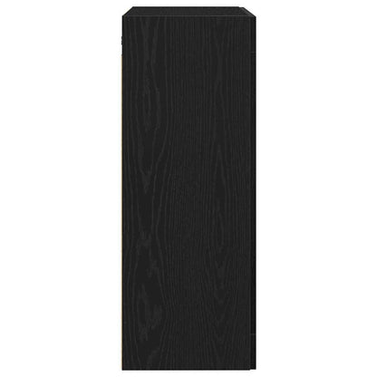 Wall Mounted Cabinet 69,5x34x90 cm Engineered Wood Black oak