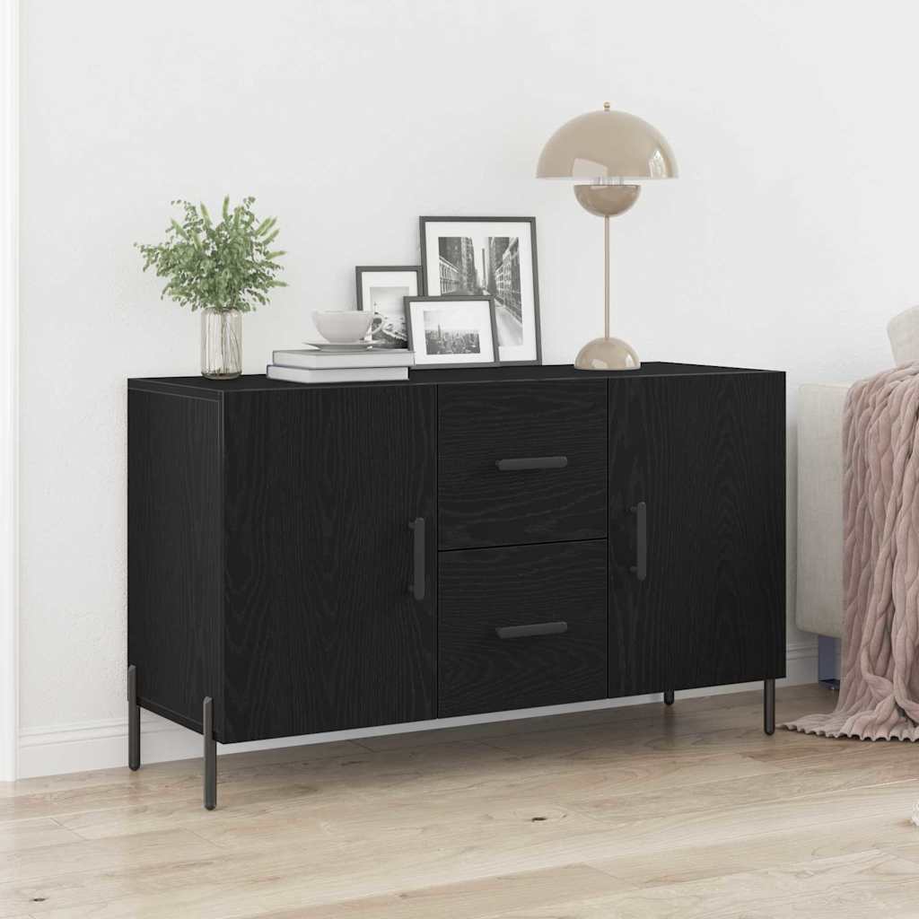 Sideboard 100x36x60 cm Engineered Wood Black oak