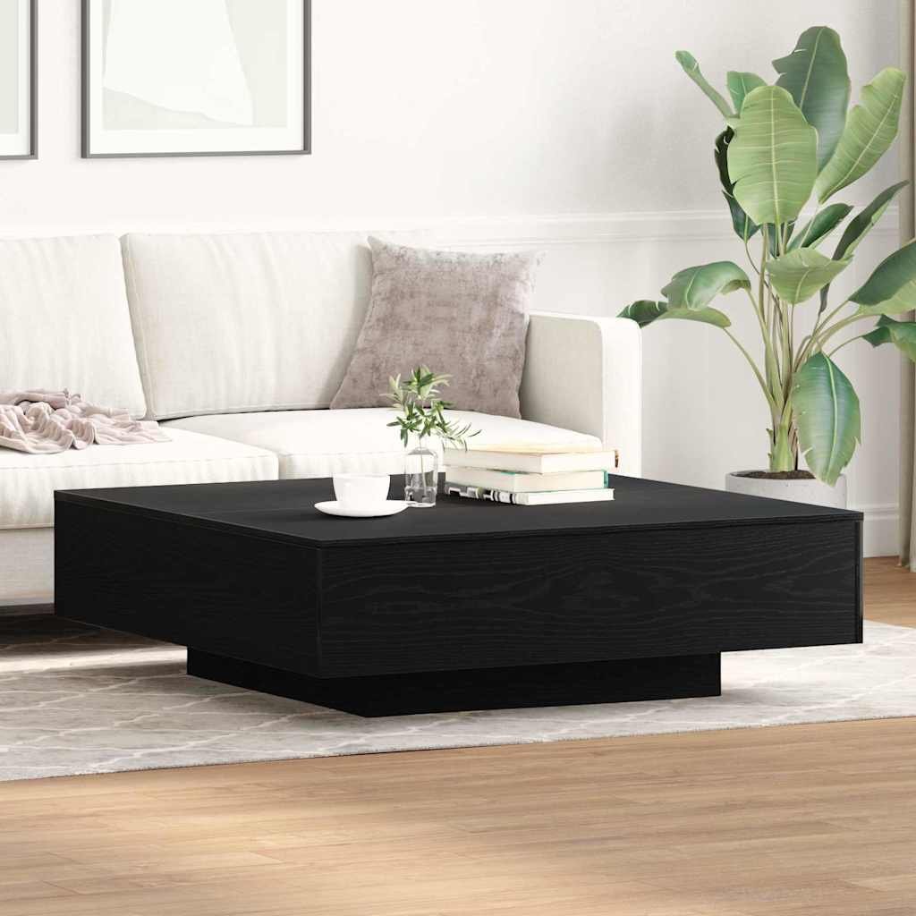 Coffee Table 100x100x31 cm Engineered Wood Black oak