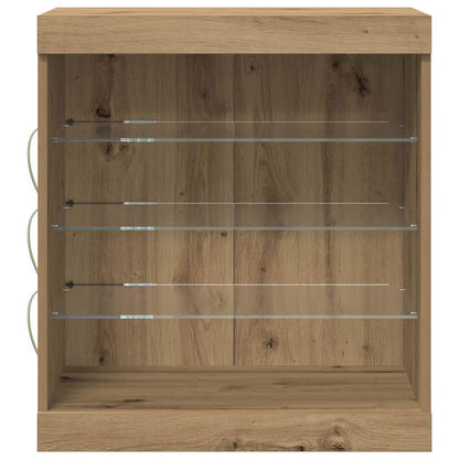 Sideboard with LED Lights 60,5x37x67 cm Artisan oak