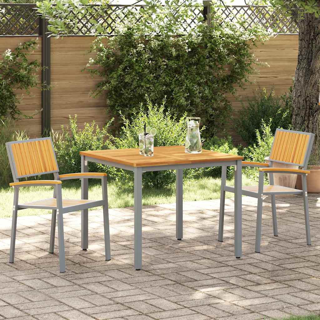 vidaXL Stacking Chair Brown Solid Acacia Wood Stackable