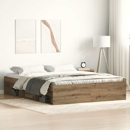 Bed Frame without Mattress 150x200 cm King Size Artisan oak