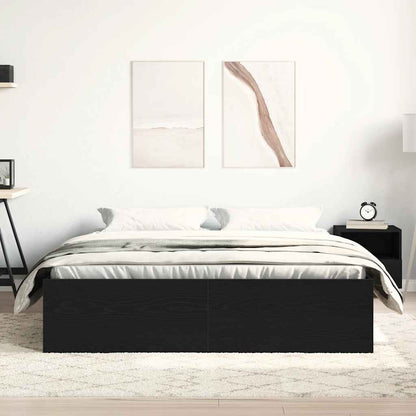 Bed Frame without Mattress 150x200 cm King Size Black oak