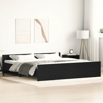 Bed Frame without Mattress 180x200 cm Black oak