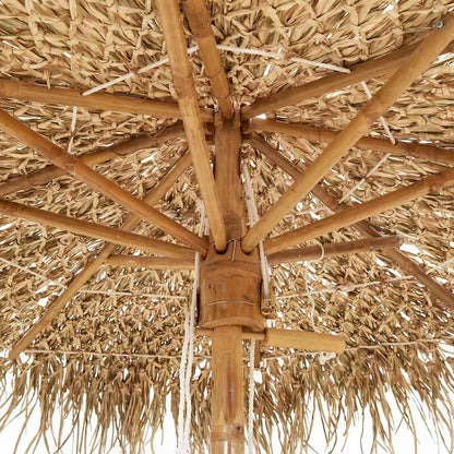 Tiki Umbrella with Banana Leaf Canopy Bamboo 240 cm