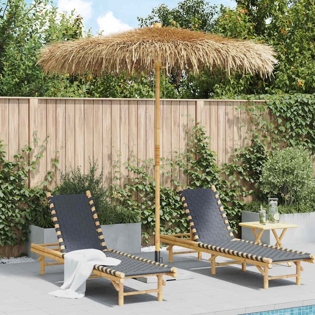 vidaXL Tiki Umbrella with Banana Leaf Canopy 240 cm Bamboo 1