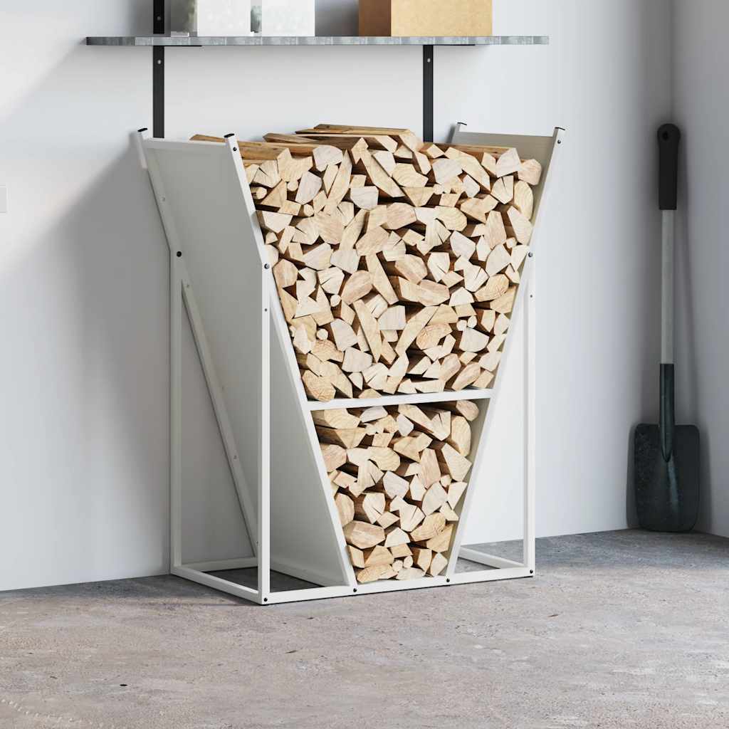 Firewood Rack 69,5x35x81 cm Cold-rolled steel White