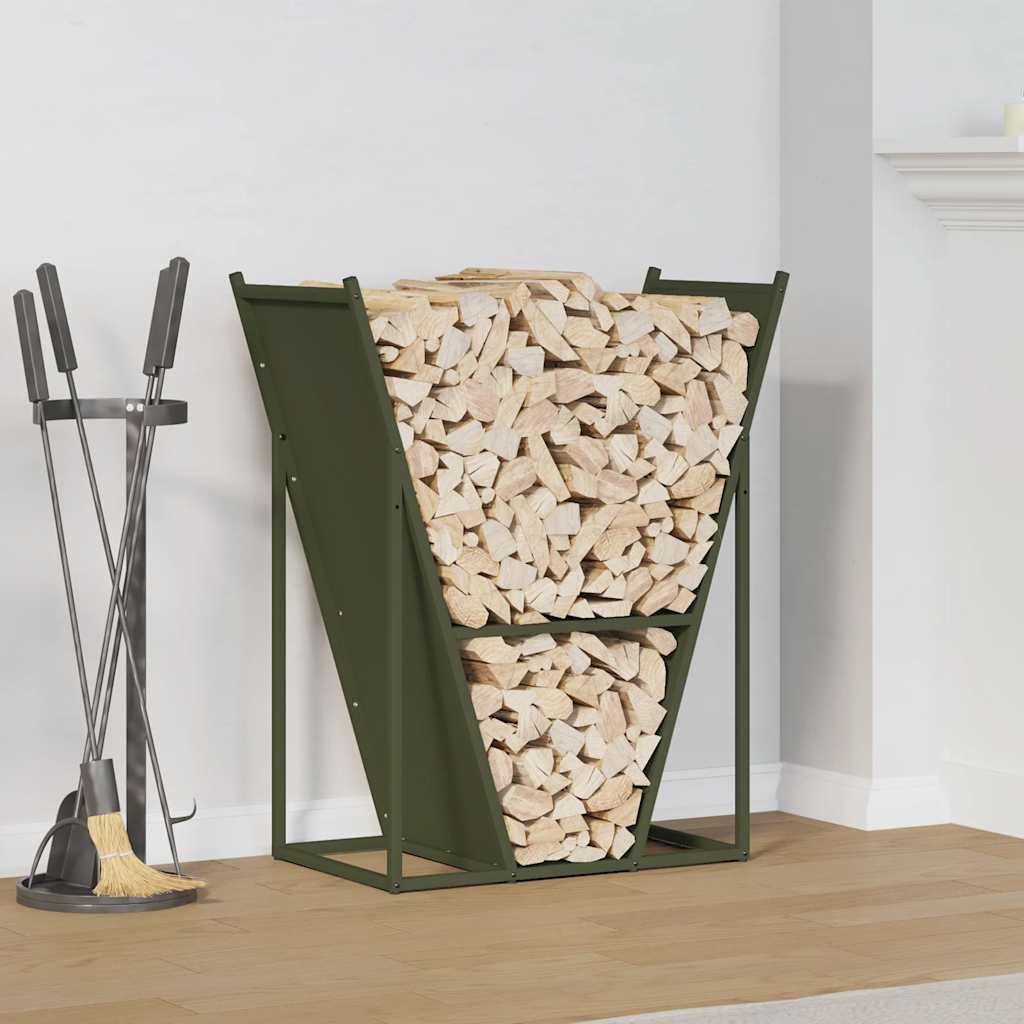 Firewood Rack 69,5x35x81 cm Cold-rolled steel Olive green