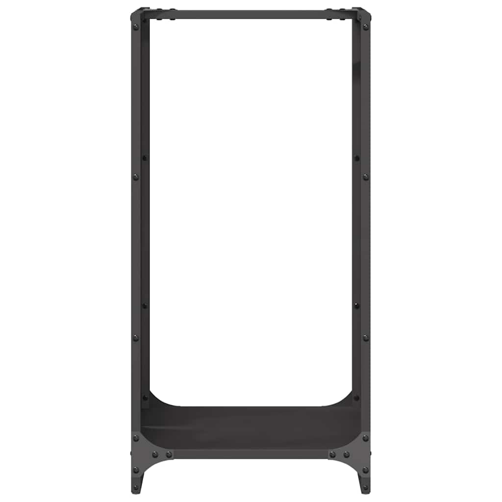 Firewood Rack 40x30x80 cm Cold-rolled steel Black Leaf pattern