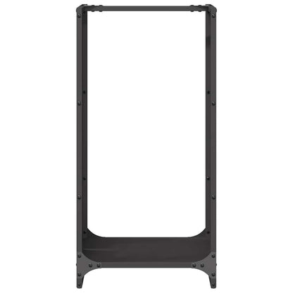 Firewood Rack 40x30x80 cm Cold-rolled steel Black Leaf pattern
