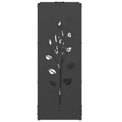 Firewood Rack 40x30x80 cm Cold-rolled steel Black Leaf pattern