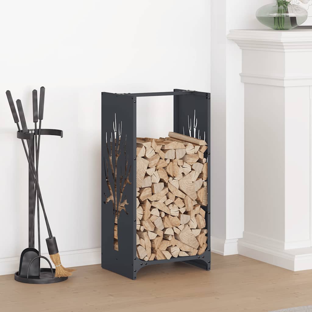 Firewood Rack 40x30x80 cm Cold-rolled steel Anthracite Tree pattern