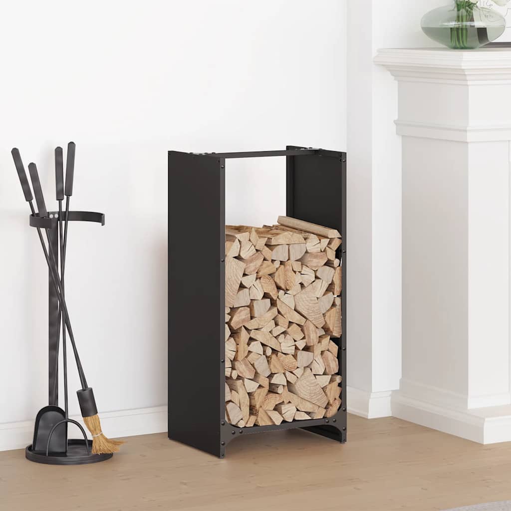 Firewood Rack 40x30x80 cm Cold-rolled steel Black Plain design