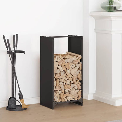 Firewood Rack 40x30x80 cm Cold-rolled steel Black Plain design
