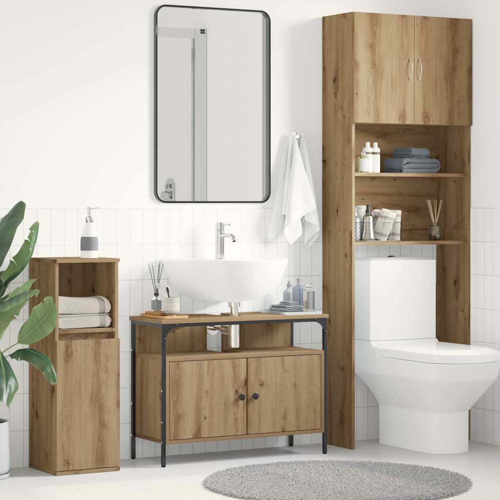 Bathroom Sink Cabinet 60x30x60 cm Engineered Wood Artisan oak 80 cm