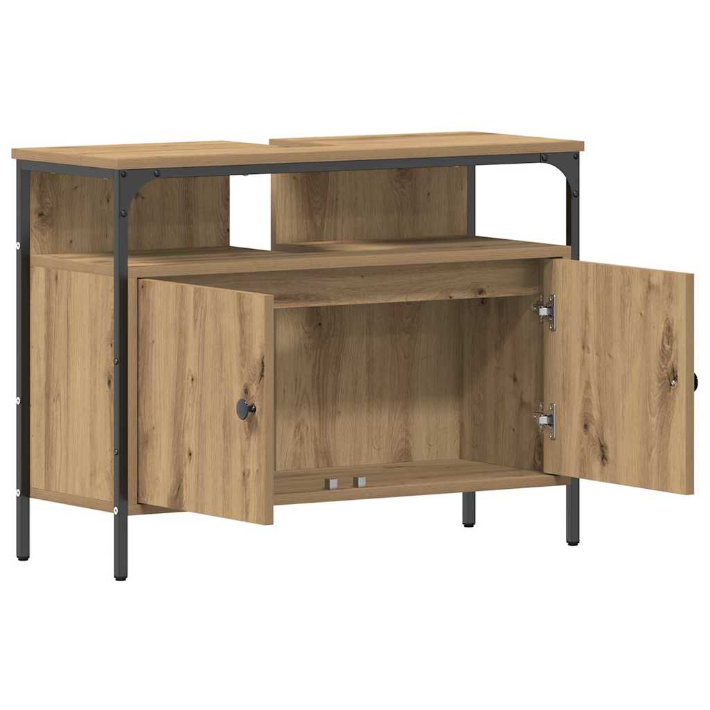 Bathroom Sink Cabinet 60x30x60 cm Engineered Wood Artisan oak 80 cm