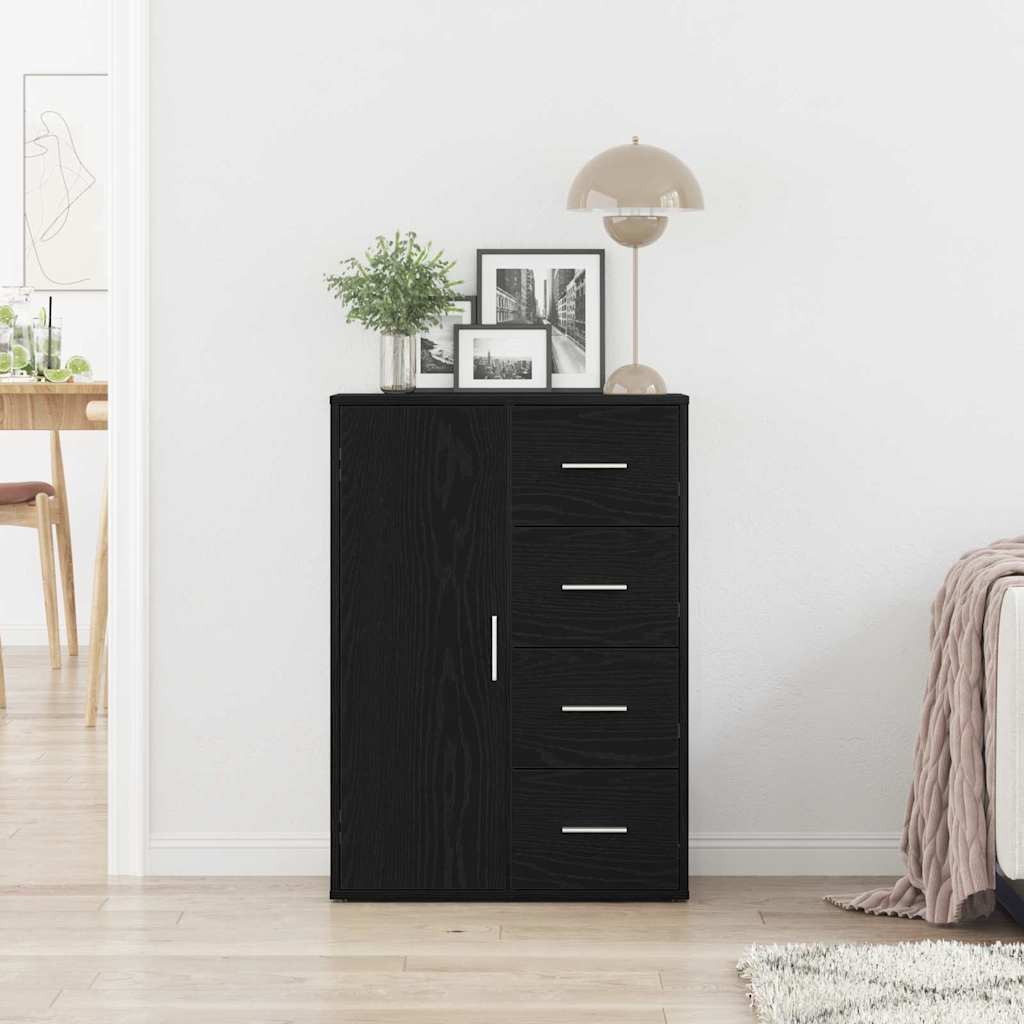 Sideboard 60x31x84 cm Engineered Wood Black oak
