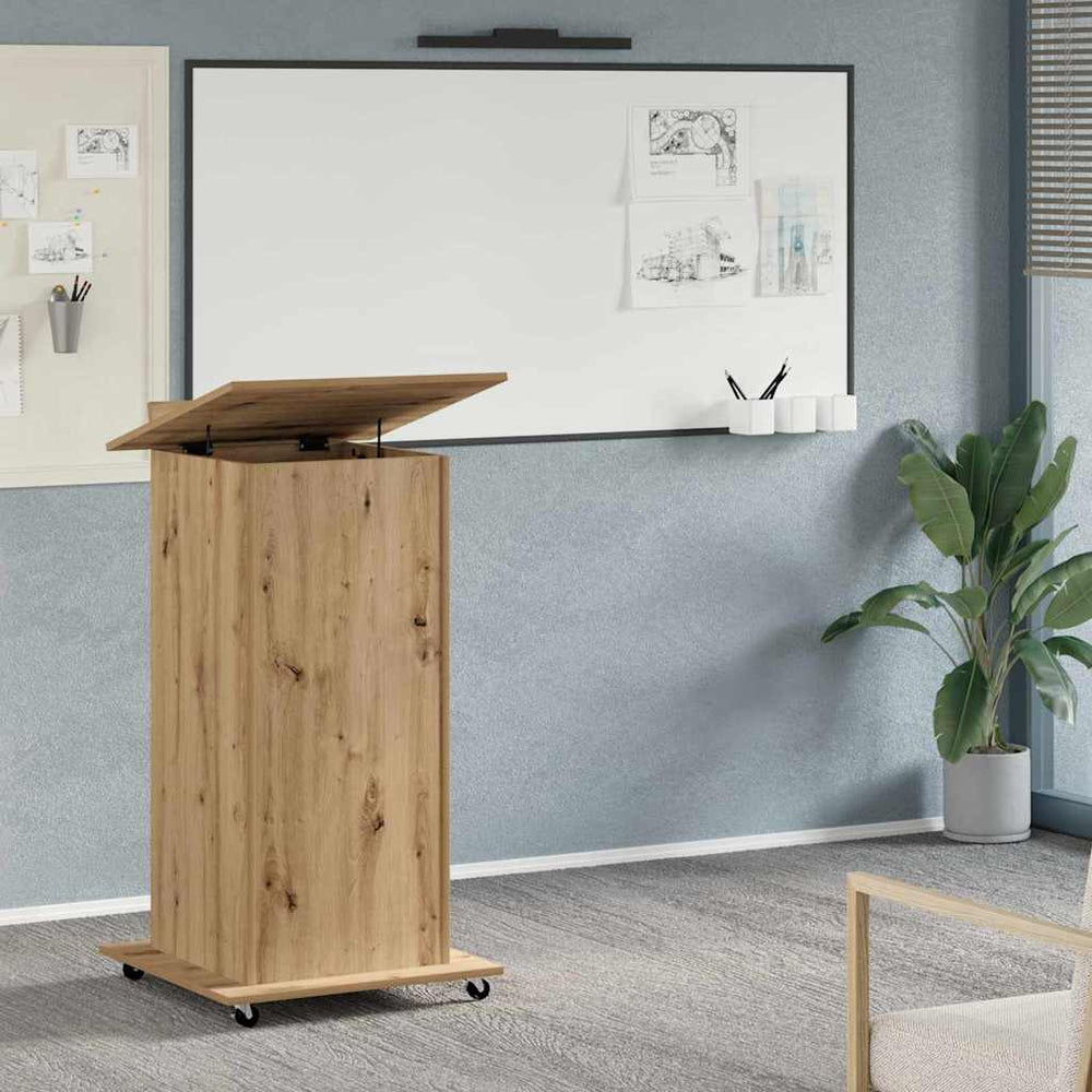 vidaXL Lectern with Wheels & Drawer 55x55x107 cm