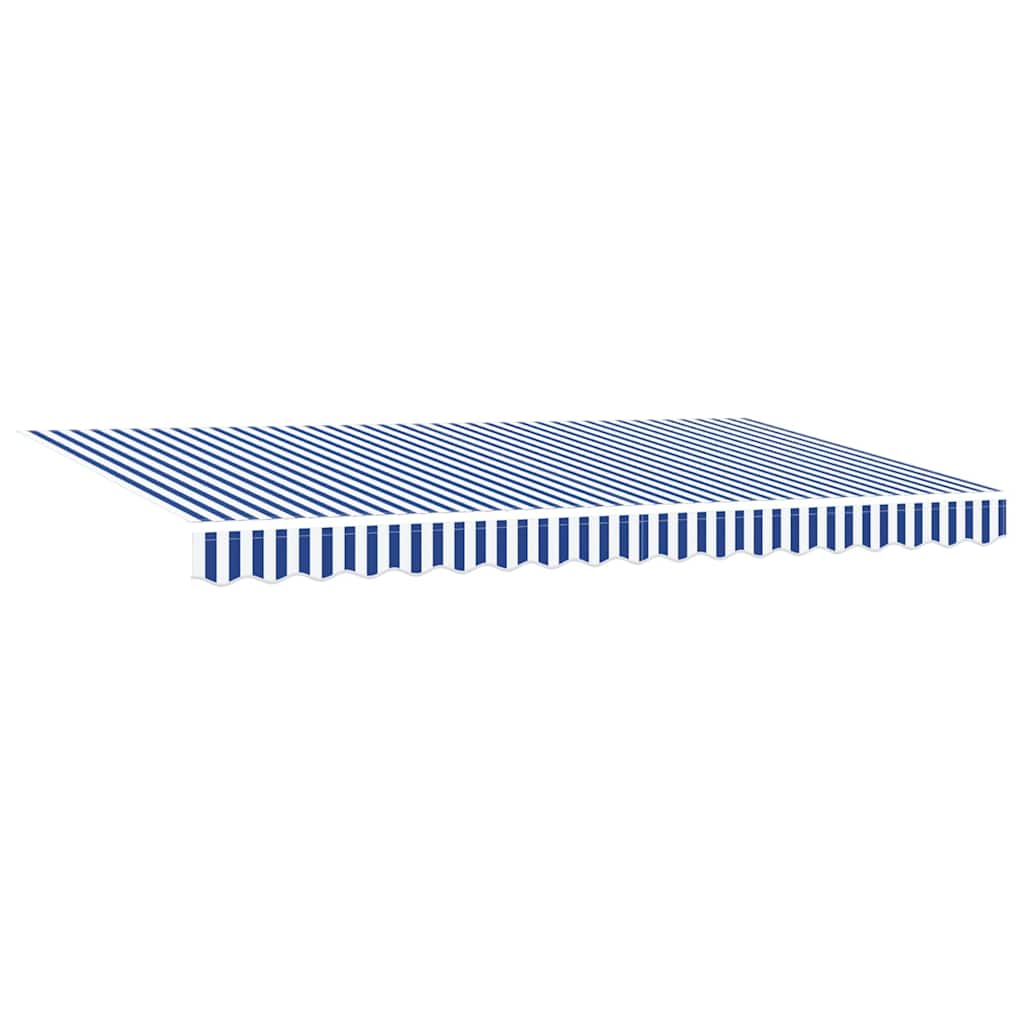 Manual Awning 3.5 x 2 m Sand 100% Polyester Blue and white (white frame)