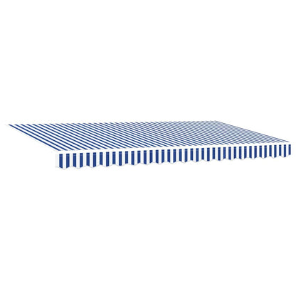 Manual Awning 3.5 x 2 m Sand 100% Polyester Blue and white (white frame)