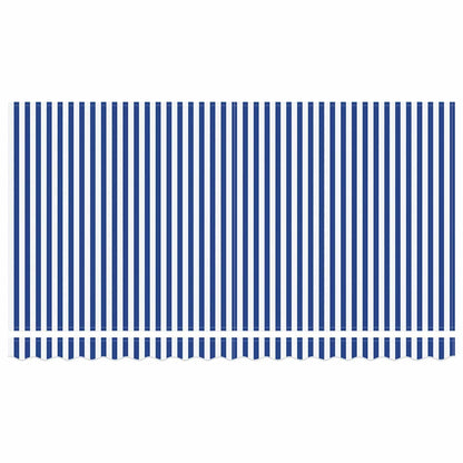 Manual Awning 3.5 x 2 m Sand 100% Polyester Blue and white (white frame)