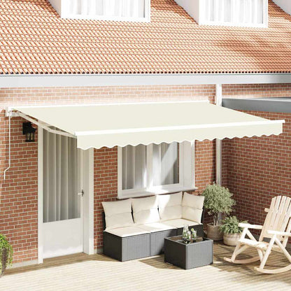 Manual Awning 3.5 x 2 m Sand 100% Polyester Cream (white frame)